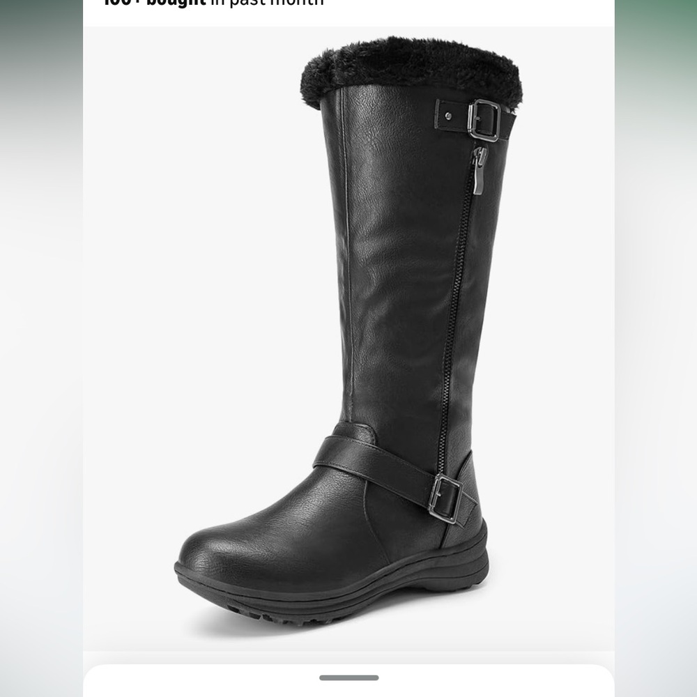 Dreampairs Women's Black Knee-High Boots size 8.5